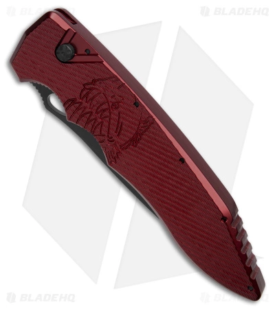 Piranha Predator Red Tactical Automatic Knife (4.1" Black Serr) 4 Piranha Predator Red Tactical Automatic Knife (4.1" Black Serr) - Image 2