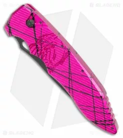Piranha Predator Tactical Automatic Knife Pink (4.1" Black Serr) -Avokelavavat Sales Store Piranha Predator Tactical Auto Pink Black Serr BHQ 180462 jr spine