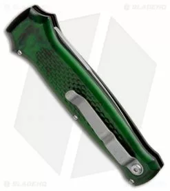 Piranha Prowler Green Automatic Knife (3.2" Stonewash Plain) -Avokelavavat Sales Store Piranha Prowler Green Auto SW BHQ 20541 jr side