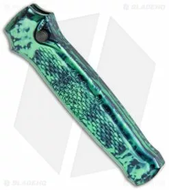 Piranha Prowler Green Tactical Automatic Knife (3.2" Black Serr) -Avokelavavat Sales Store Piranha Prowler Green Tactical Auto Black Serr BHQ 20899 jr spine