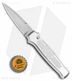 Piranha Prowler Silver Automatic Knife (3.2" Stonewash Plain) -Avokelavavat Sales Store Piranha Prowler Silver Automatic Knife 3.2in Stonewash Plain BHQ 20550 LS Bottlecap