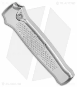 Piranha Prowler Silver Automatic Knife (3.2" Stonewash Plain) -Avokelavavat Sales Store Piranha Prowler Silver Automatic Knife 3.2in Stonewash Plain BHQ 20550 LS Spine