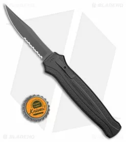 Piranha Rated-R D/A OTF Automatic Knife Tactical Black (3.5" Black Serr) -Avokelavavat Sales Store Piranha Rated R DA OTF Auto Tactical Black Black Serr BHQ 52244 jr bottlecap
