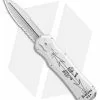Piranha Silver Excalibur Knife D/A OTF Automatic (3.2" Stone Serr)