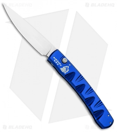 Piranha Virus Automatic Knife Blue (3.25" Mirror) 3 Piranha Virus Automatic Knife Blue (3.25" Mirror)