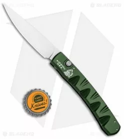Piranha Virus Automatic Knife Green Aluminum (3.25" Mirror) -Avokelavavat Sales Store Piranha Virus Auto Green Mirror BHQ 28388 jr bottlecap