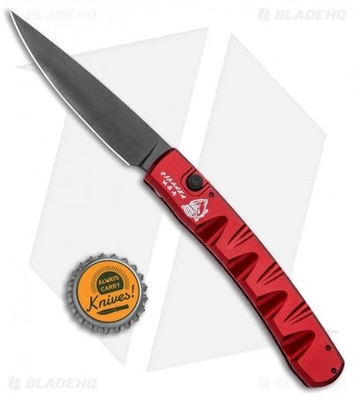 Piranha Virus Automatic Knife Red Tactical (3.25" Black) 6 Piranha Virus Automatic Knife Red Tactical (3.25" Black) - Image 4
