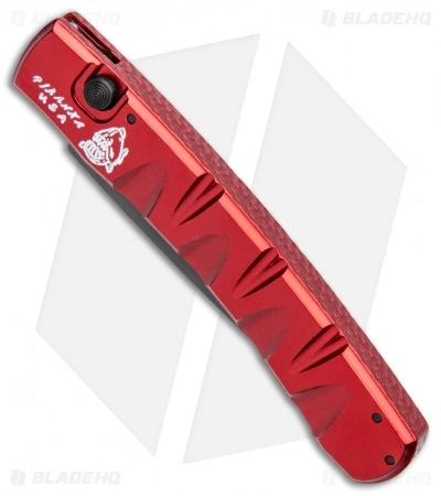 Piranha Virus Automatic Knife Red Tactical (3.25" Black) 4 Piranha Virus Automatic Knife Red Tactical (3.25" Black) - Image 2