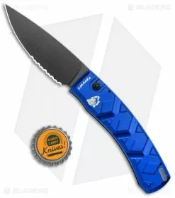 Piranha X Automatic Knife Blue Tactical (3.3" Black Serr) -Avokelavavat Sales Store Piranha X Auto Blue Tactical Black Serr BHQ 27828 jr bottlecap