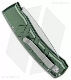 Piranha X Automatic Knife Green Aluminum (3.3" Mirror) -Avokelavavat Sales Store Piranha X Auto Green Mirror BHQ 26287 jr side 2