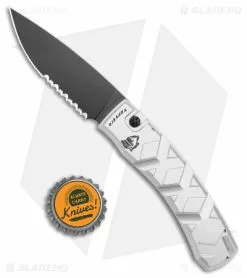 Piranha X Automatic Knife Silver Tactical (3.3" Black Serr) -Avokelavavat Sales Store Piranha X Auto Silver Tactical Black Serr BHQ 28384 jr bottlecap