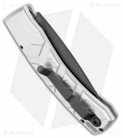 Piranha X Automatic Knife Silver Tactical (3.3" Black Serr) -Avokelavavat Sales Store Piranha X Auto Silver Tactical Black Serr BHQ 28384 jr side