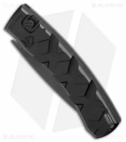 Piranha X Automatic Tactical Knife Black Aluminum (3.3" Black 154CM) -Avokelavavat Sales Store Piranha X Auto Tactical Black BHQ 26281 jr spine