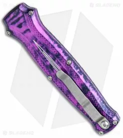 Piranha Rated-X D/A Dagger OTF Automatic Knife Plum (3.5" Satin) -Avokelavavat Sales Store Pirhana Rated X DA Dagger Auto Plum Satin BHQ 119642 jr side