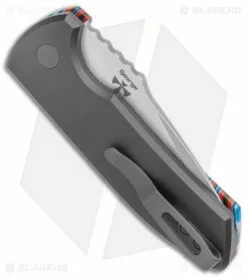 Spartan Blades Pro-Tech Custom SBR Automatic Unique Micarta Red/Black/Blue (2.6" Stonewash) -Avokelavavat Sales Store Pro Tech Custom SBR Auto Unique Micarta Red Black Blue TT BHQ 137910 jr side