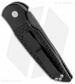 Pro-Tech Custom Protech Tactical Response TR-3 MOP Button Inlay (Vines&Roses Damascus) -Avokelavavat Sales Store Pro Tech Custom Tactical Response TR 3 MOP Button Inlay Vines and Roses Damascus BHQ 131649 jr side