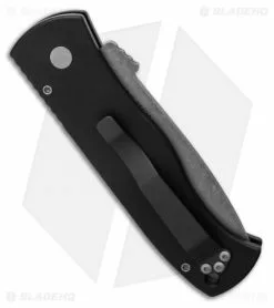 Emerson Pro-Tech CQC-7 Tanto Automatic Knife Black Aluminum (3.25" Acid SW) -Avokelavavat Sales Store Pro Tech Emerson CQC7 Tanto Automatic Knife Black G 10 Acid Washed BHQ 125105 LS Side