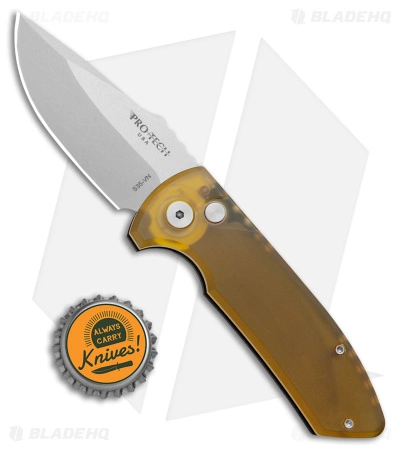 Pro-Tech Les George SBR Automatic Knife Amber Ultem (2.6" Stonewash) 6 Pro-Tech Les George SBR Automatic Knife Amber Ultem (2.6" Stonewash) - Image 4