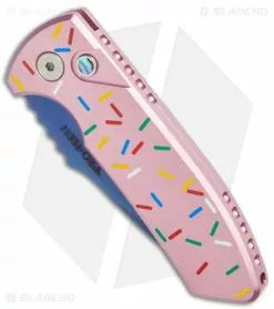 Pro-Tech Les George SBR Dessert Warrior Auto Knife Pink Sprinkle (2.6" Sapphire) -Avokelavavat Sales Store Pro Tech Les George SBR Dessert Warrior Auto Sprinkles Sapphire BHQ 176179 jr spine