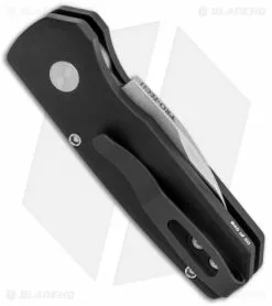 Pro-Tech Runt 5 Wharncliffe Automatic Knife Black Aluminum (1.9" Mirror) -Avokelavavat Sales Store Pro Tech Runt 5 Auto Black Aluminum Wharncliffe Polished BHQ 131653 jr side
