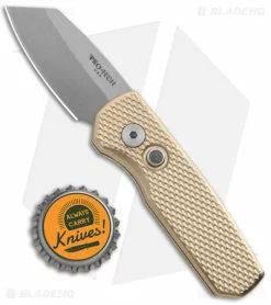 Pro-Tech Runt 5 MagnaCut Reverse Tanto Knife Bronze Aluminum (2" Stonewash) -Avokelavavat Sales Store Pro Tech Runt 5 Reverse Tanto Textured Bronze Aluminum SW BHQ 178181 jr bottlecap