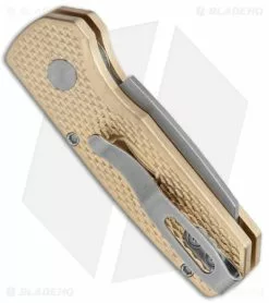 Pro-Tech Runt 5 MagnaCut Reverse Tanto Knife Bronze Aluminum (2" Stonewash) -Avokelavavat Sales Store Pro Tech Runt 5 Reverse Tanto Textured Bronze Aluminum SW BHQ 178181 jr side