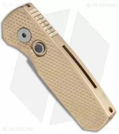 Pro-Tech Runt 5 MagnaCut Reverse Tanto Knife Bronze Aluminum (2" Stonewash) -Avokelavavat Sales Store Pro Tech Runt 5 Reverse Tanto Textured Bronze Aluminum SW BHQ 178181 jr spine