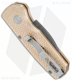Pro-Tech Runt 5 Wharncliffe Knife Bronze Textured (1.9" Spirograph Damascus) -Avokelavavat Sales Store Pro Tech Runt 5 Wharncliffe Auto Bronze Textured Spirograph Damascus BHQ 147079 jr side