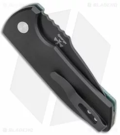 Pro-Tech SBR Micarta Custom Automatic Knife Green (2.6" Black) -Avokelavavat Sales Store Pro Tech SBR Micarta Custom Auto Green Black BHQ 140545 jr side