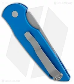 Pro-Tech TR-3 Tactical Response Blue Automatic Knife (3.5" Stonewash) -Avokelavavat Sales Store Pro Tech TR 3 Tactical Response Blue Automatic Knife 3.5in Stonewash TR 3 BLUE BHQ 5817 LS Side