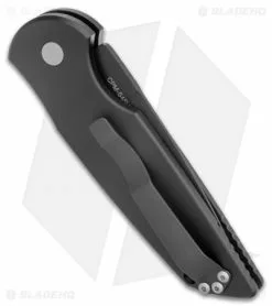 Pro-Tech Tactical Response TR-3 Knife Black W/Grooves (3.5" DLC S45VN) Exclusive -Avokelavavat Sales Store Pro Tech Tactical Response TR 3 Black Grooves DLC Exclusive BHQ 136555 jr side