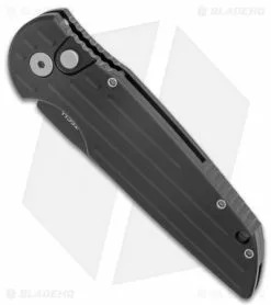 Pro-Tech Tactical Response TR-3 Knife Black W/Grooves (3.5" DLC S45VN) Exclusive -Avokelavavat Sales Store Pro Tech Tactical Response TR 3 Black Grooves DLC Exclusive BHQ 136555 jr spine
