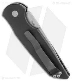 Pro-Tech Tactical Response TR-3 Knife Black Aluminum W/ Grooves (3.5" Stonewash) 9 Pro-Tech Tactical Response TR-3 Knife Black Aluminum W/ Grooves (3.5" Stonewash) -Avokelavavat Sales Store Pro Tech Tactical Response TR 3 Knife Black w Grooves 3.5 Stonewash BHQ 119813 LS Side