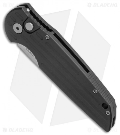Pro-Tech Tactical Response TR-3 Knife Black Aluminum W/ Grooves (3.5" Stonewash) 4 Pro-Tech Tactical Response TR-3 Knife Black Aluminum W/ Grooves (3.5" Stonewash) - Image 2