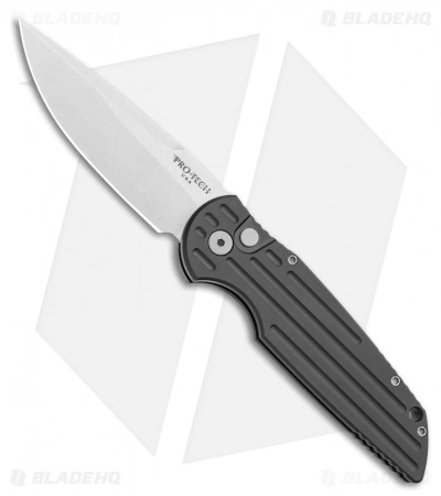 Pro-Tech Tactical Response TR-3 Knife Black Aluminum W/ Grooves (3.5" Stonewash) 3 Pro-Tech Tactical Response TR-3 Knife Black Aluminum W/ Grooves (3.5" Stonewash)