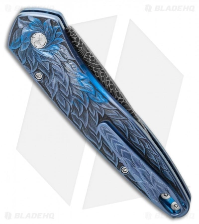 Pro-Tech Ultimate Custom Newport Knife MOP/Andrew Adams Engraving (3" Damascus) 5 Pro-Tech Ultimate Custom Newport Knife MOP/Andrew Adams Engraving (3" Damascus) - Image 3