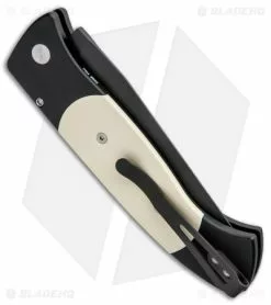 Pro-Tech Brend 3 Medium Tuxedo Automatic Knife Ivory Micarta (3.75" Black) 1352 8 Pro-Tech Brend 3 Medium Tuxedo Automatic Knife Ivory Micarta (3.75" Black) 1352 -Avokelavavat Sales Store Protech Brend 3 Tuxedo Auto Ivory Micarta Black 1352 BHQ 3752 jr side