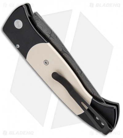 Pro-Tech Brend 3 Medium Tuxedo Custom Automatic Knife Micarta (3.75" Damascus) 5 Pro-Tech Brend 3 Medium Tuxedo Custom Automatic Knife Micarta (3.75" Damascus) - Image 3