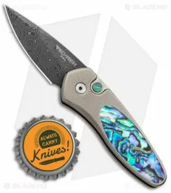 Pro-Tech Sprint Custom Automatic Knife Abalone/Bronze Ti (1.95" Damascus) 9 Pro-Tech Sprint Custom Automatic Knife Abalone/Bronze Ti (1.95" Damascus) -Avokelavavat Sales Store Protech Custom Sprint Auto Abalone Bronze Ti Orange Peel Damascus BHQ 94135 jr bottlecap