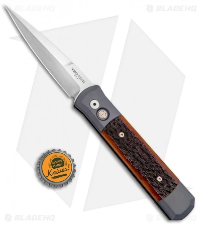 Pro-Tech Godfather Automatic Knife Gray/Amber Jig Bone (4" Satin) 900-JB 6 Pro-Tech Godfather Automatic Knife Gray/Amber Jig Bone (4" Satin) 900-JB - Image 4