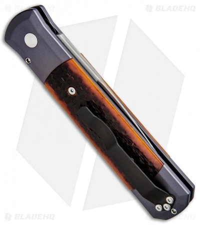 Pro-Tech Godfather Automatic Knife Gray/Amber Jig Bone (4" Satin) 900-JB 5 Pro-Tech Godfather Automatic Knife Gray/Amber Jig Bone (4" Satin) 900-JB - Image 3