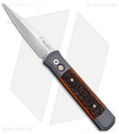 Pro-Tech Godfather Automatic Knife Gray/Amber Jig Bone (4" Satin) 900-JB 3 Pro-Tech Godfather Automatic Knife Gray/Amber Jig Bone (4" Satin) 900-JB