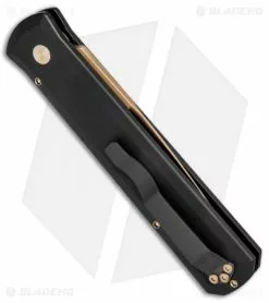 Pro-Tech Godfather Automatic Knife Solid Black (4" Copper Rose) 921 CR -Avokelavavat Sales Store Protech Godfather Auto Solid Black Copper Rose 921 CR BHQ 77541 jr side