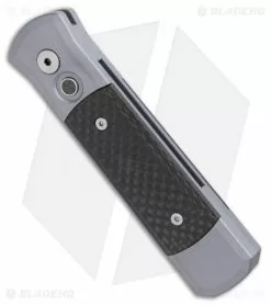 Pro-Tech Godson Automatic Knife Gray/Carbon Fiber (3.2" Damascus) -Avokelavavat Sales Store Protech Godson Auto Gray CF Damascus 700CF DAM BHQ 103195 jr spine
