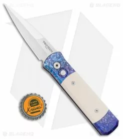 Pro-Tech Godson Blues Automatic Knife Jazz/Ivory Micarta (3.15" Bead Blast) 710 -Avokelavavat Sales Store Protech Godson Blues Auto Jazz Ivory Micarta BB 710 BHQ 103191 jr bottlecap
