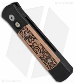 Pro-Tech Godson Steampunk Automatic Knife Copper (3.15" Satin) 7SP-4 -Avokelavavat Sales Store Protech Godson Steampunk Copper 7SP 4 BHQ 68792 jr spine