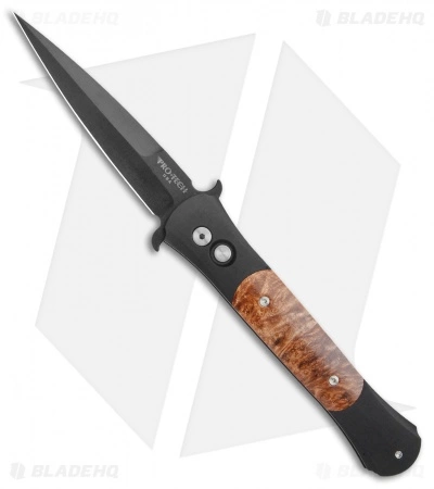 Pro-Tech Knives Large Don Knife Maple Burl (4.5" Black) 1907 3 Pro-Tech Knives Large Don Knife Maple Burl (4.5" Black) 1907