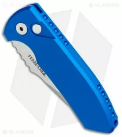 Pro-Tech Les George SBR Automatic Knife Blue Aluminum (2.6" Stonewash) -Avokelavavat Sales Store Protech Les George SBR Auto Blue Aluminum SW LG401 BLUE BHQ 106104 jr spine