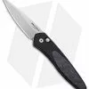 Pro-Tech Newport Black Automatic Knife Red Marble Carbon Fiber (3" Stonewash)