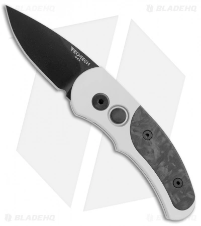 Pro-Tech Runt J4 Automatic Knife Silver/Marble Carbon Fiber (1.94" Black) 4400-M 3 Pro-Tech Runt J4 Automatic Knife Silver/Marble Carbon Fiber (1.94" Black) 4400-M